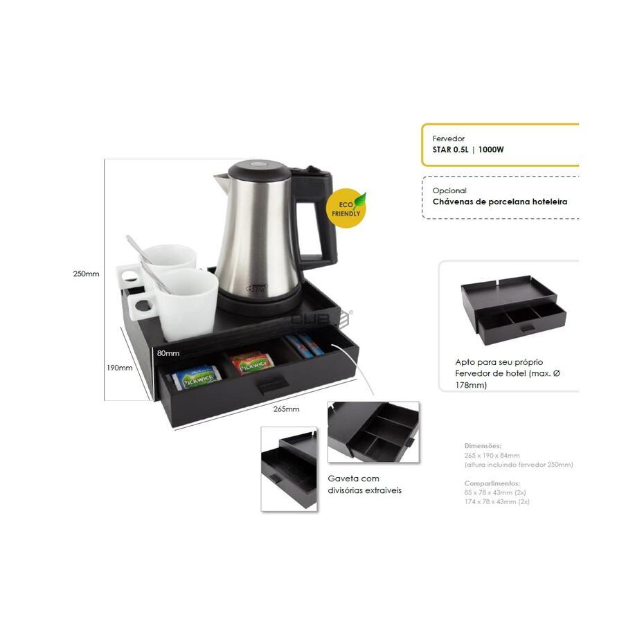 Tabuleiro Boas Vindas Hotel Smart Com Chaleira Inox